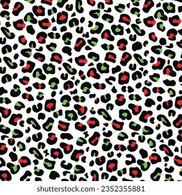 Christmas leopard print pattern, Christmas pattern, Leopard pattern, Cheetah print, Leopard print pattern,  Seamless leopard, Christmas graphic.