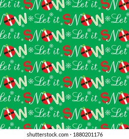 Christmas let it snow pattern for christmas gift wrap