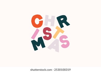 Christmas Letter Block Art Background Card