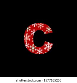 Christmas letter C Logo icon. Vector design concept christmas letter material  logo icon for initial banner, poster.