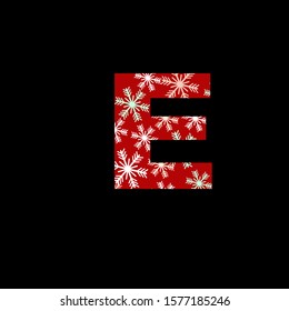 Christmas letter E Logo icon. Vector design concept christmas letter material  logo icon for initial banner, poster.