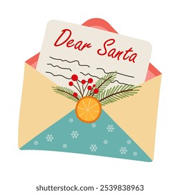 Christmas Letter and Gift Envelope Illustrations. Letter to Santa