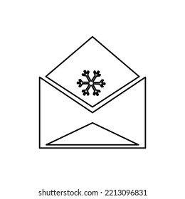 Christmas letter icon on a white background, vector illustration