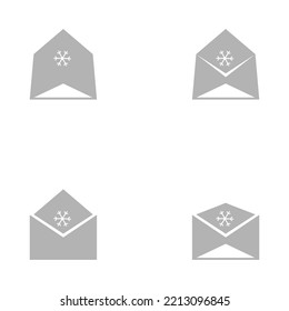 Christmas letter icon on a white background, vector illustration