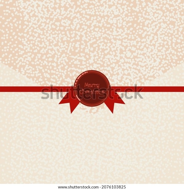 Christmas letter. new year mood, vector\
illustration of a red ribbon with the seal \