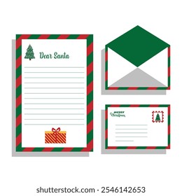 Christmas letter post mail with santa Claus and santa Claus greeting card 