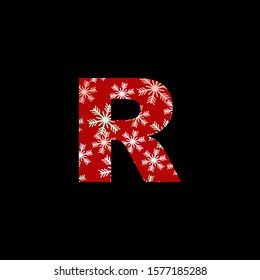 Christmas letter R  Logo icon. Vector design concept christmas letter material  logo icon for initial banner, poster.