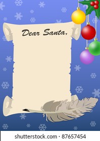 Christmas letter from Santa, vector illustration