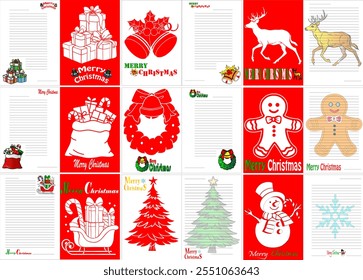 Christmas Letter Templates Set for Writing