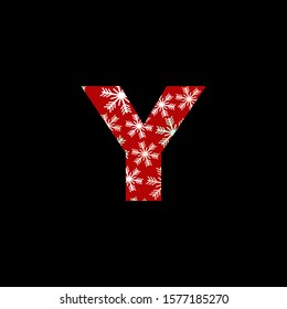 Christmas letter Y  Logo icon. Vector design concept christmas letter material  logo icon for initial banner, poster.