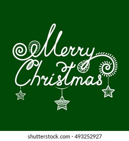 Christmas lettering with a beautiful abstract design