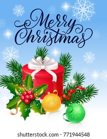 Christmas Lettering with Berries
