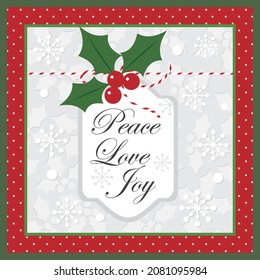 Christmas lettering and berry for christmas card. gift bag or box design