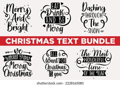 Diseño del paquete de letras navideñas para camisetas, tazas, etc.