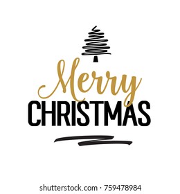 Christmas lettering with creative tree