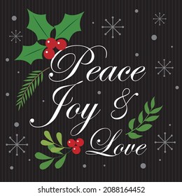 Christmas lettering and decorations for christmas card, gift bag or box design