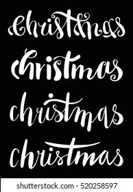 Christmas Lettering Design Set. Vector illustration