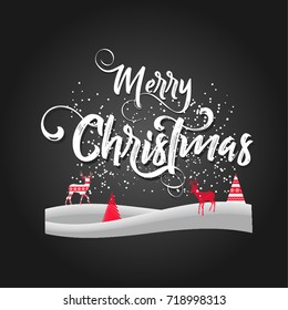 Christmas lettering design. Typographical background.