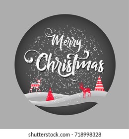 Christmas lettering design. Typographical background.