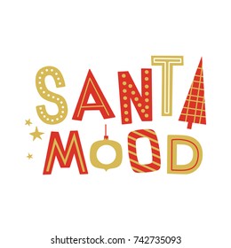 Christmas lettering from hand drawn collection. Vector design for posters, stickers, embroidery and clothing