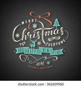 Christmas lettering illustration