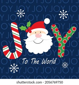 Christmas lettering, joy to the world, for christmas card, gift bag or box design