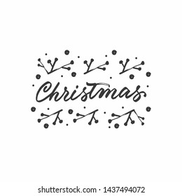 Christmas Lettering made in unique style. Handdrawn design for any use. Holiday card, poster, etc