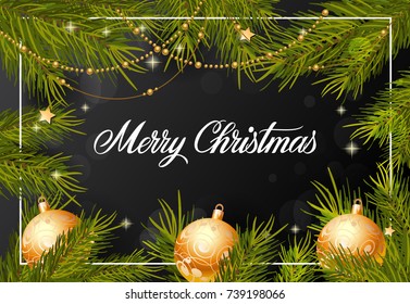 Christmas lettering with night composition