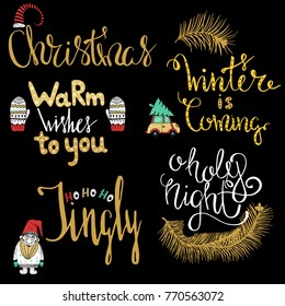 Christmas lettering.Happy new year - xmas design lettering isolated on white background. Great design element for congratulation cards; banners and flyers.