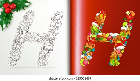 Christmas letters, vector