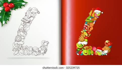 Christmas letters, vector