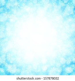 Christmas light background with snowflakes. Vector illustration Eps 10. 