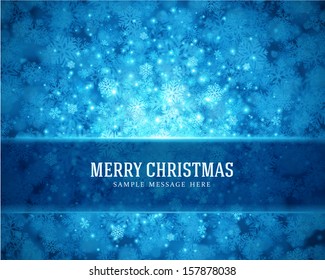 Christmas light background with snowflakes. Vector illustration Eps 10. 