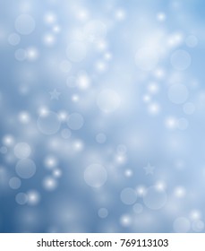 Christmas light blue background with gentle snowflakes and a place for your text.