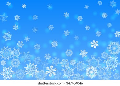 Christmas light blue orthogonal background with snowflakes
