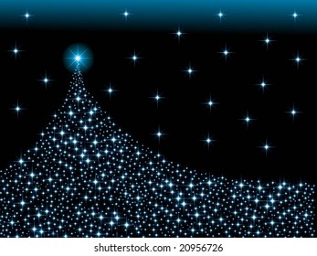 christmas light in blue tree design, vector Illustration