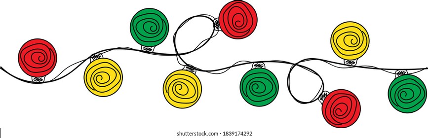 Christmas Light Bulb. Colorful Holiday Lights Illustration