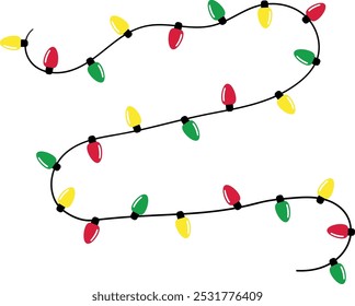 Christmas light bulb. Colorful holiday lights illustration