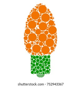 christmas light bulb dots isolated on white background