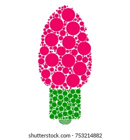 christmas light bulb dots isolated on white background