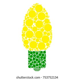 christmas light bulb dots isolated on white background