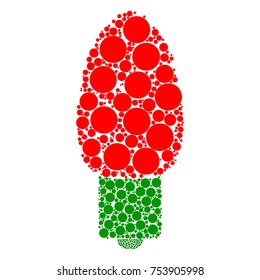 christmas light bulb dots isolated on white background