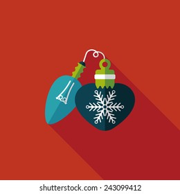Christmas light bulb flat icon with long shadow, eps10