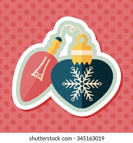 Christmas light bulb flat icon with long shadow,eps10