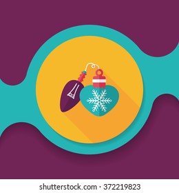 Christmas light bulb flat icon with long shadow,eps10