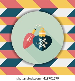 Christmas light bulb flat icon with long shadow,eps10