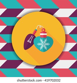Christmas light bulb flat icon with long shadow,eps10