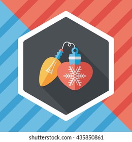 Christmas light bulb flat icon with long shadow,eps10
