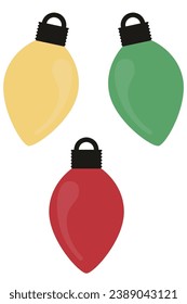 Icono de la bombilla de Navidad aislado en fondo blanco.
