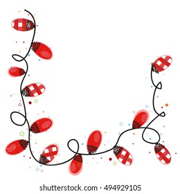 Christmas light bulb new year greeting card vector illustration